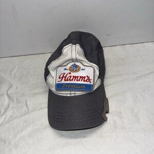 Hamm's Premium Logo Trucker Hat Blue White With Bottle Opener Bill